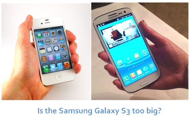 Galaxy S3 display size too Big handle