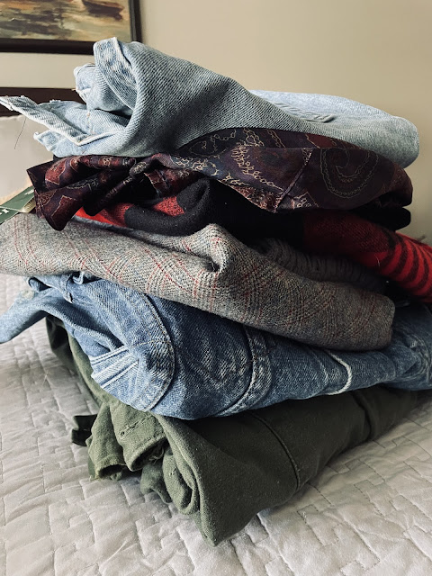 Stack of vintage clothing