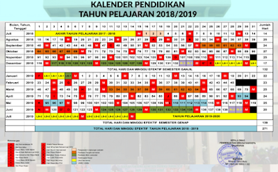 Kalender Pendidikan Tahun Pelajaran 2018/2019 Balikpapan