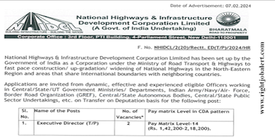 Executive Director - Civil Engineering Jobs in National Highways and Infrastructure Development Corporation