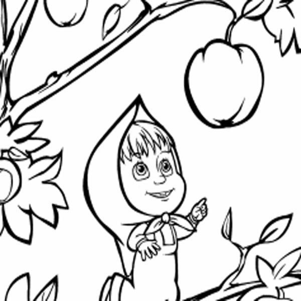 Mewarnai Gambar Masha and The Bear Hitam Putih - Aneka ...