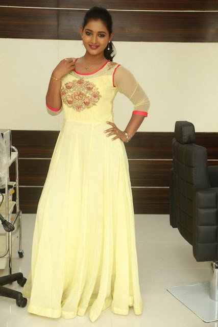 Teja Reddy Photo In Lemon Yellow Long Dress