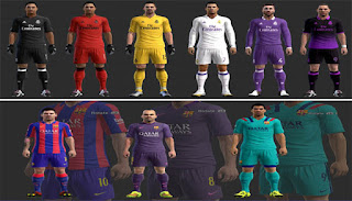 Kits Real Madrid + Barcelona 2016-2017 Pes 2013