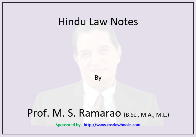 Hindu Law Notes | Sponsored by MSR Law Books