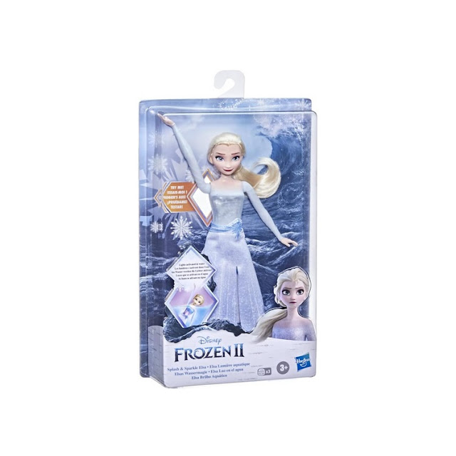 Poupée Disney La Reine des Neiges 2 : Elsa lumière aquatique, en boîte.