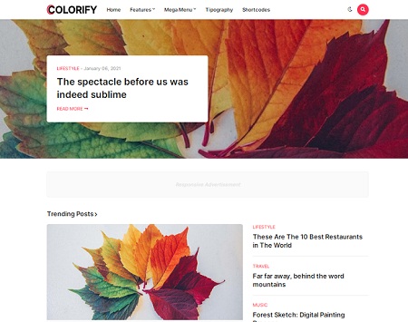 Colorify blogger template premium free download