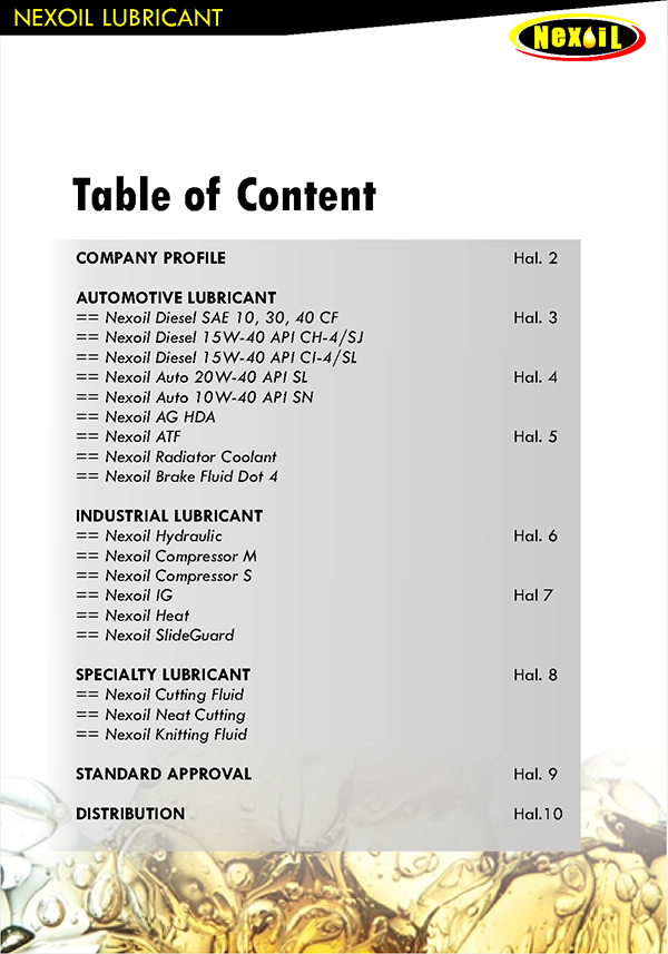 Table of contents