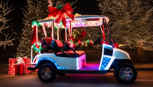 your stunning and glittery golf cart.