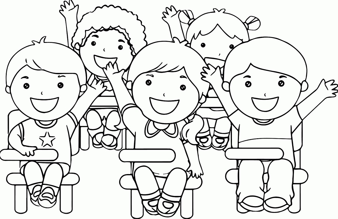 Gambar Anak Sekolah Kartun Hitam Putih Nusagates