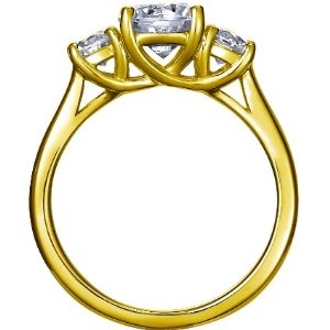 14K Yellow Gold Three Stone ring