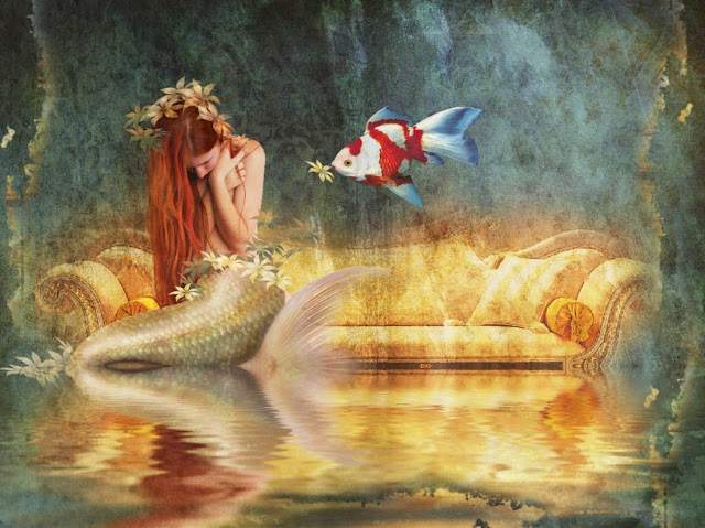 Sad Mermaid, Digital Art Mermiad,Fantasy mermaids