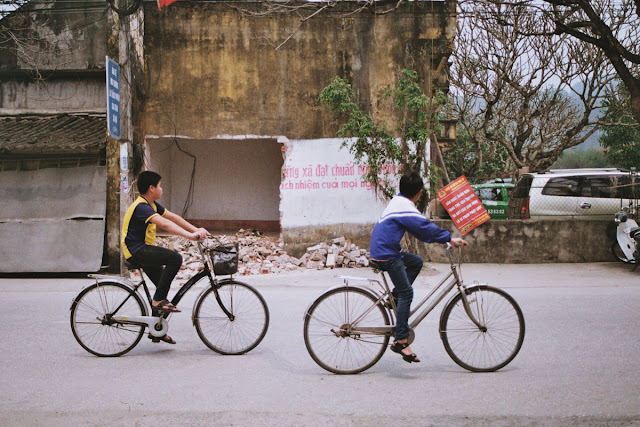 biking in Tam Cốc, Vietnam