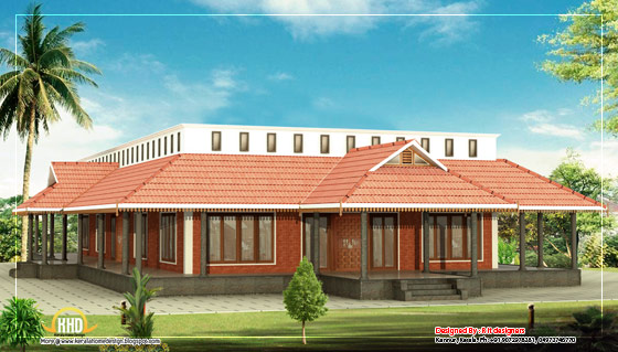 Kerala Style Single floor House - 3205 Sq. Ft (298 Sq.M.)(356 Square Yards) - March 2012