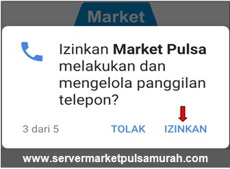 Izinkan Market Mobile Topup untuk melakukan dan mengelola panggilan telepon
