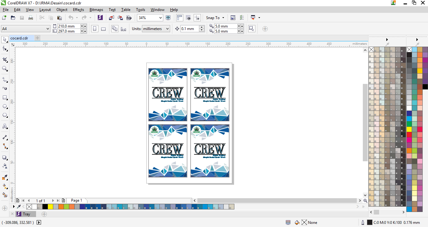 Template Desain CoCard Panitia Kegiatan Correl Draw - EFESCOM