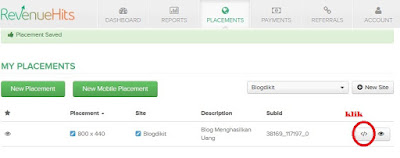 cara memasang iklan revenuehits di blog