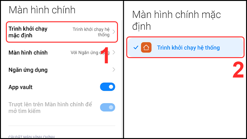 Chọn Trình khởi chạy hệ thống