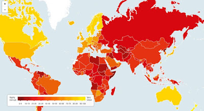 清廉国家 世界地図 不正 賄賂 腐敗国家