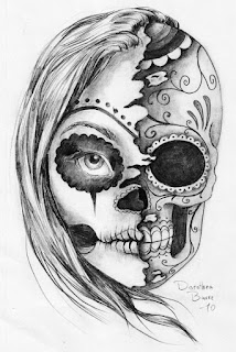 sugar skull, tattoo, tattoos