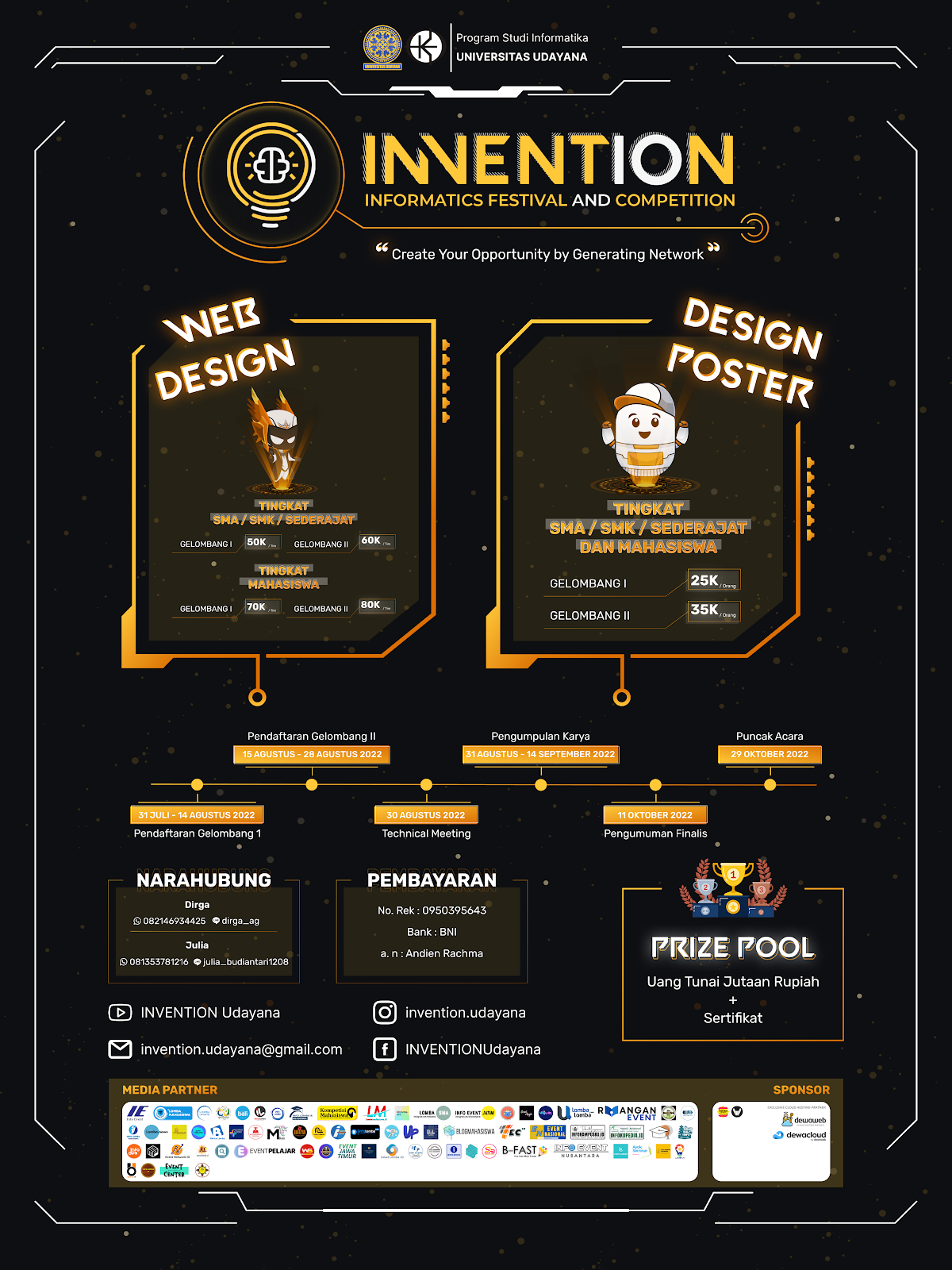 Lomba Web Design Mahasiswa dan Pelajar Nasional INVENTION 2022