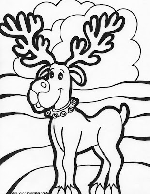 Christmas Reindeer Coloring Pages 