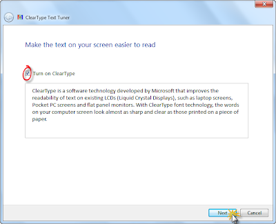  Clear Type windows 7