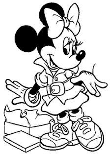 Sketsa Mewarnai Gambar Kartun Minnie Mouse 20167