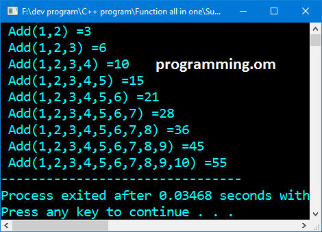 Program in C++ to add the given numbers  using function with default arguments
