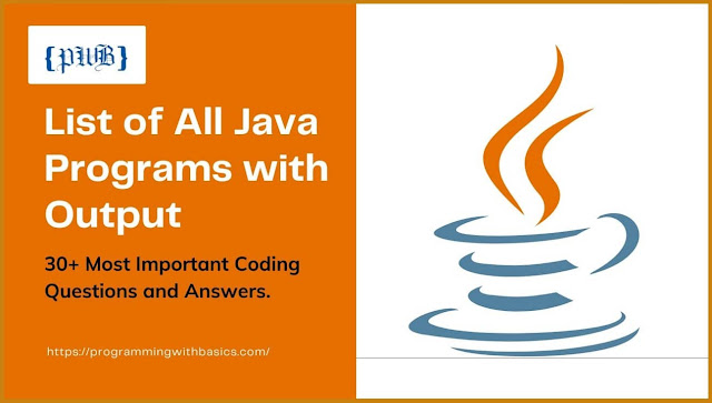 List of All Java Programs with Output PDF