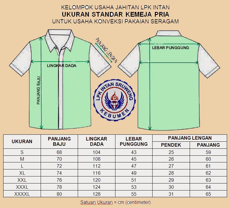 SISLATANDU Ukuran Badan Membuat Kemeja Pria