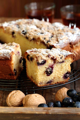 Crumble cake , gouter d'automne , raisins noirs , gourmand , facile