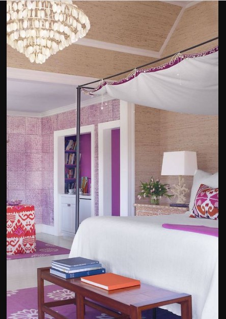 Best Design Of Room Under Roof with glow and purple wall color