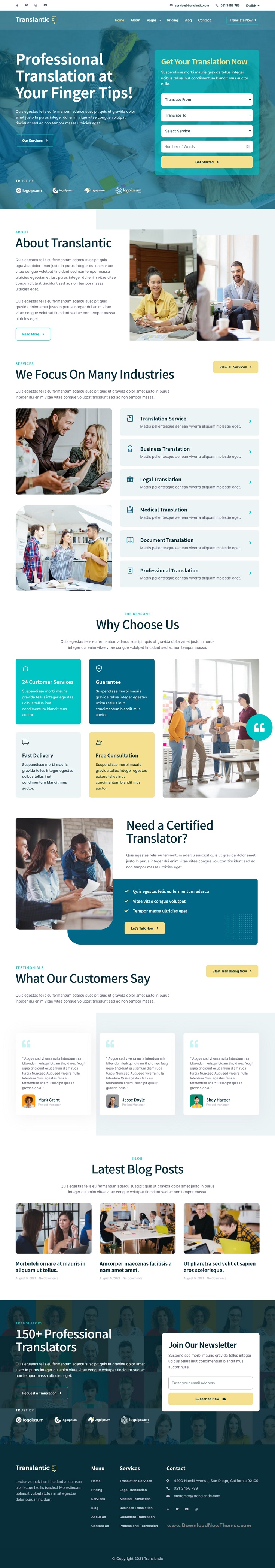 Translantic - Translation Service Agency Elementor Template Kit