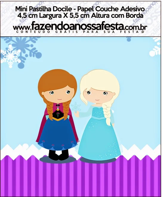 Frozen Babies in Christmas Free Printable Candy Bar Labels.