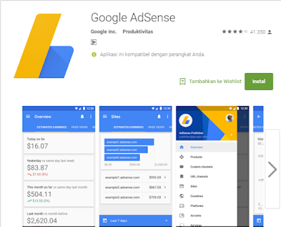 Aplikasi Android Untuk Memantau Penghasilan Iklan Google Adsense