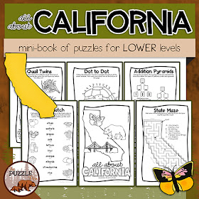  The Puzzle Den - All About California for Lower Elementary
