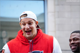 Rob Gronkowski en el Desfile de los Patriots por la Celebración de la Super Bowl LIII