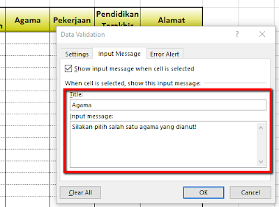 Cara cepat memasukan Data pada Excel dengan drop down