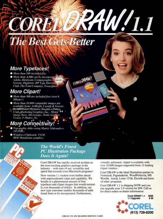 CorelDRAW advertising September 1989