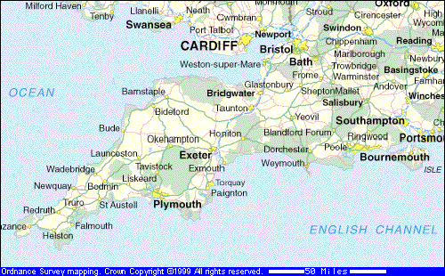 map of devon map of devon