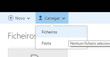 carregar arquivos para o onedrive