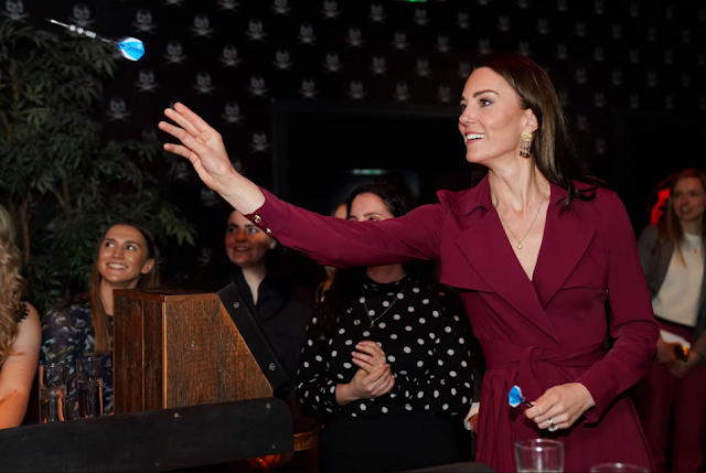 She's Got Game: Princess Kate Throws Darts During Visit to Birmingham