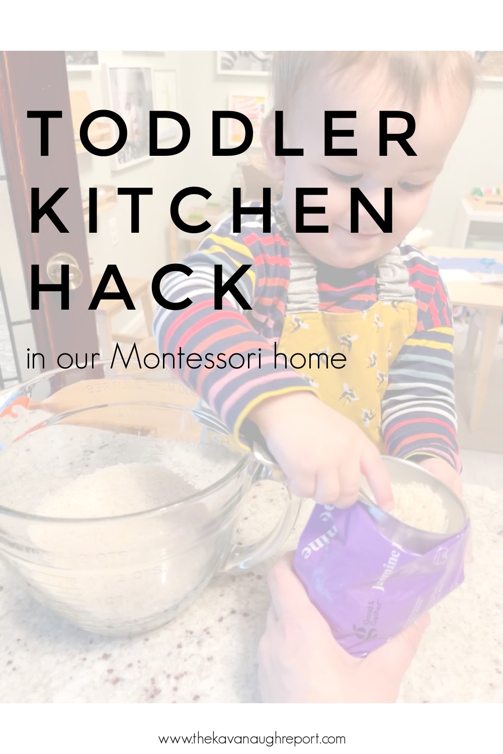 A simple change for practical life work in the kitchen with Montessori toddlers that allows for repetition and less big feelings