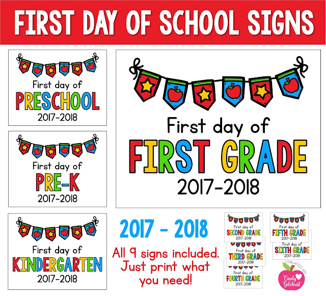 https://www.teacherspayteachers.com/Product/2017-2018-First-Day-of-School-Signs-FREEBIE-Preschool-PreK-Kinder-1st-2nd-3255556