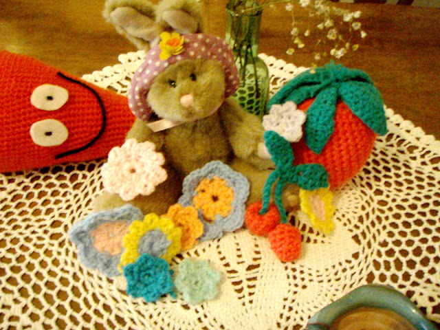 crochet toys deco strawbberries cherries stuffed plush 