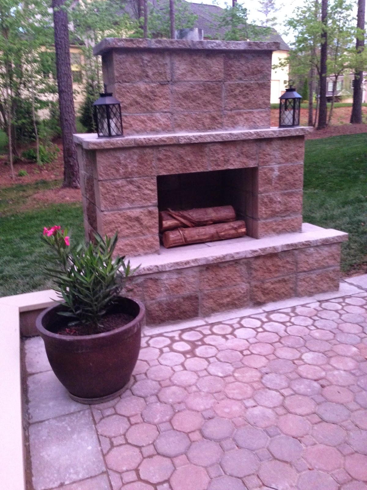 Life in the Barbie Dream House: DIY Paver Patio and Outdoor Fireplace Reveal!