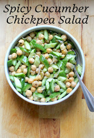 Food Lust People Love: Chickpeas are fabulous for absorbing seasonings when warm, which adds such flavor to dishes like this spicy cucumber chickpea salad.