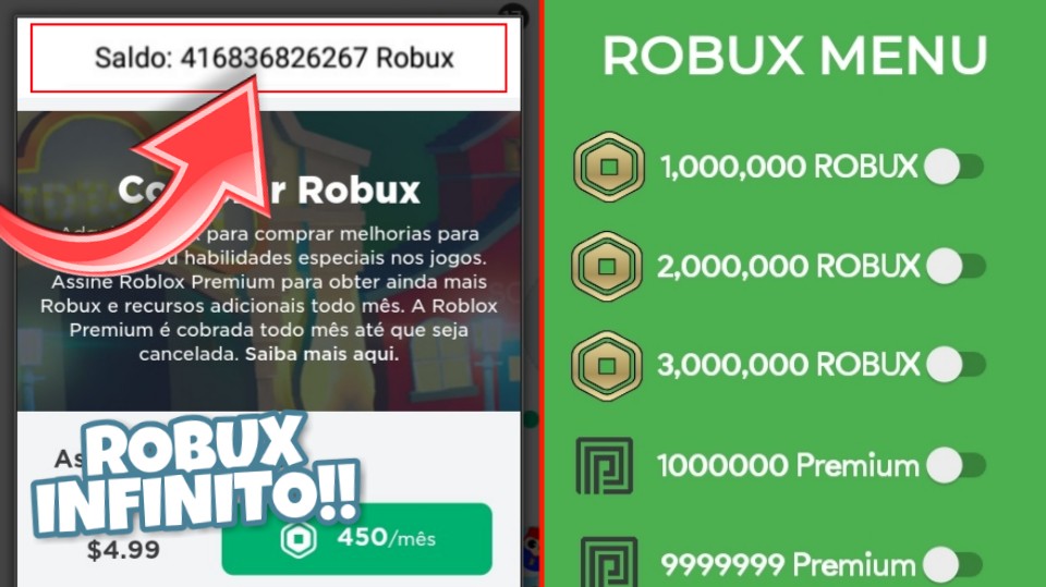 Robux Infinitos Do Roblox Obtenha Gratis - codigo para ganhar robux de graça