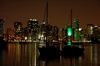 Miami skyline at night.