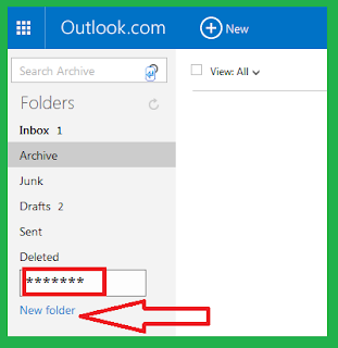Add new folder in hotmail account